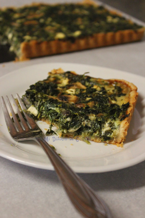 Spinach, mushrooms and cheese tart – Mi Diario de Cocina